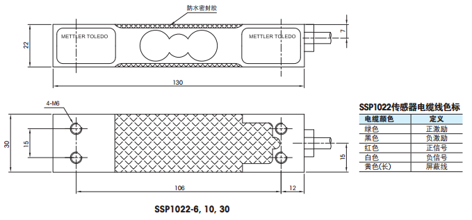 梅特勒-托利多 SSP IL-2000KG称重传感器安装尺寸1 梅特勒-托利多 SSP IL-2000KG称重传感器安装尺寸1