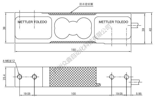 梅特勒托利多 MT1041-100kg称重传感器安装尺寸