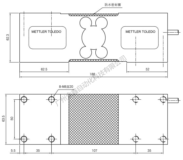梅特勒托利多 MT1260-300kg称重传感器安装尺寸