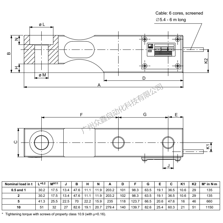 德国HBM 1-Z7AD1系列称重传感器产品尺寸