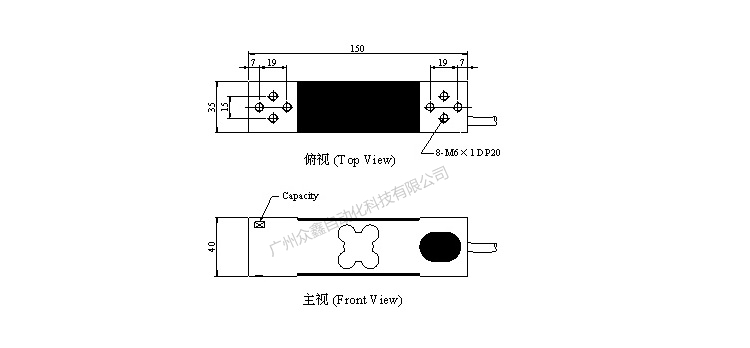 台湾mavin NA2-200kg称重传感器产品尺寸