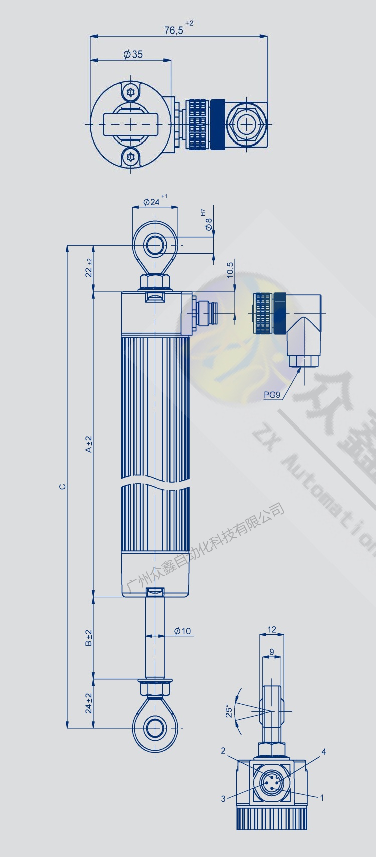 LWG-0600直线位移传感器 德国novotechnik位移传感器产品尺寸