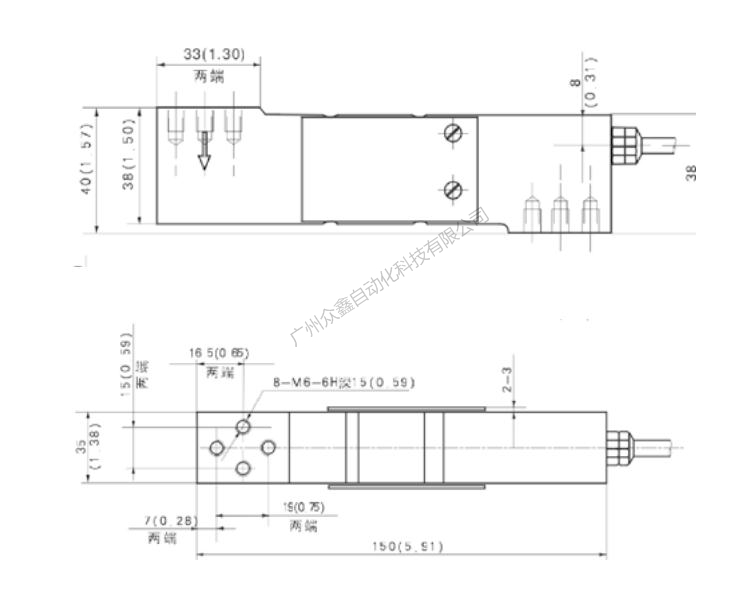 H6E-C3-300kg-2B称重传感器产品尺寸
